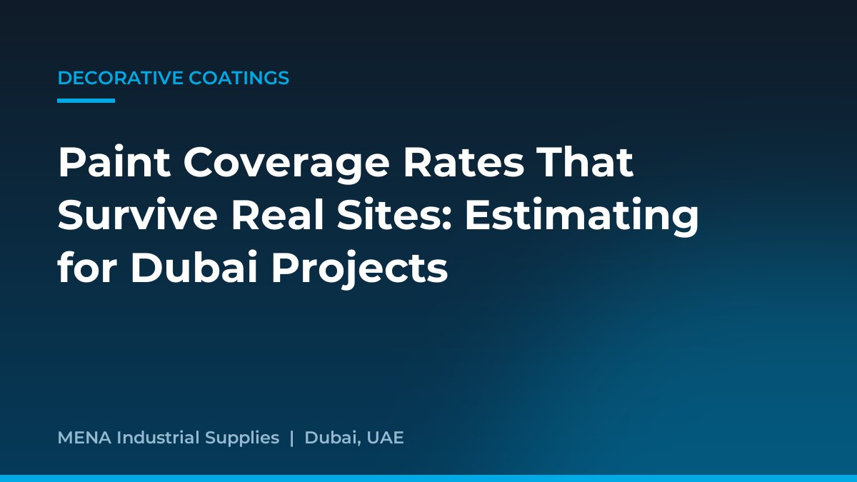 Paint Coverage Rates That Survive Real Sites: Estimating for Dubai Projects