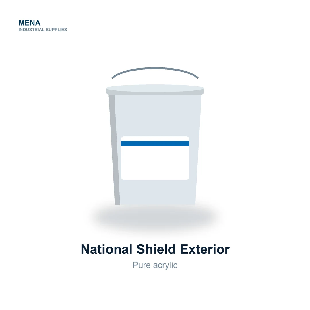 National Shield Exterior Pure Acrylic by National Paints, supplied in Dubai by MENA Industrial Supplies
